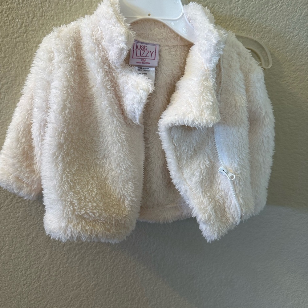 Just Lizzy Cream Fuzzy Jacket